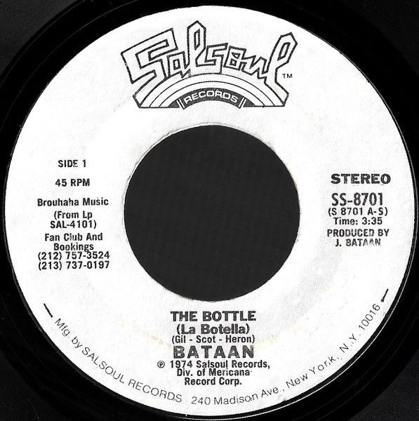 Antorchas Poderoso Matrona Bataan – The Bottle = La Botella / When You're Down (Funky Mambo) (1974,  Vinyl) - Discogs