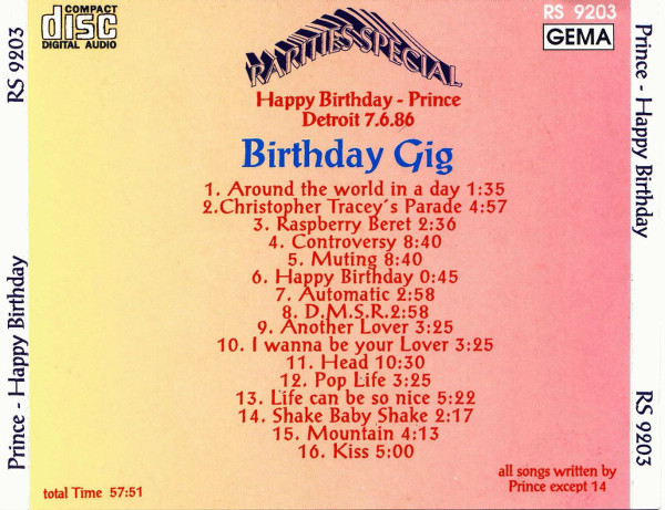 Album herunterladen Prince - Happy Birthday