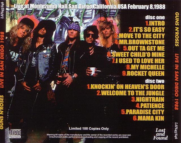 last ned album Guns N' Roses - Live In San Diego 1988