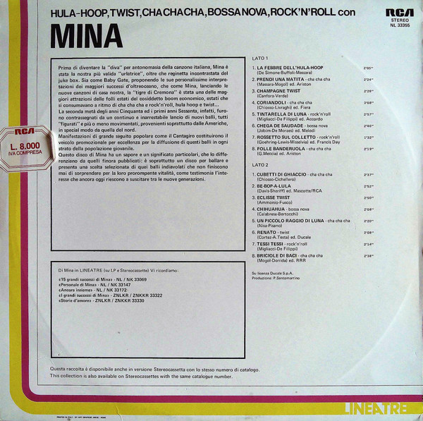 télécharger l'album Mina - Hula HoopTwistCha Cha ChaBossa NovaRocknRoll Con Mina