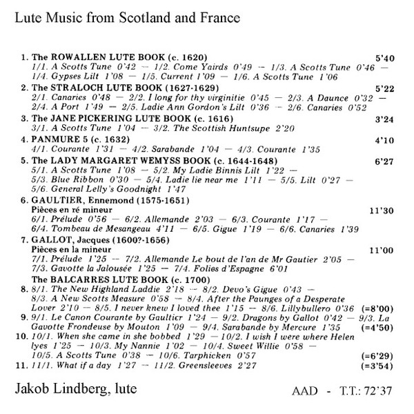 last ned album Jakob Lindberg - Lute Music From Scotland And France