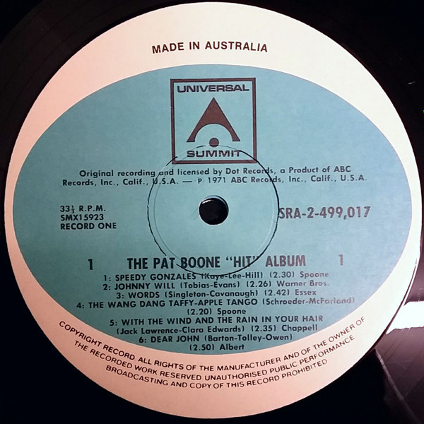 descargar álbum Pat Boone - The Pat Boone Hit Album