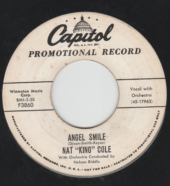 NAT KING COLE 45 RPM Angel Smile / Back In My Arms: CDs & Vinyl 