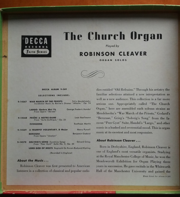 descargar álbum Robinson Cleaver - Church Organ