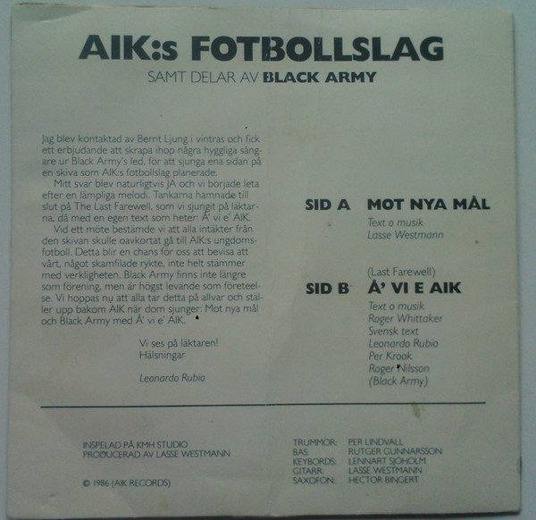 télécharger l'album AIKs Fotbollslag, Black Army - Mot Nya Mål