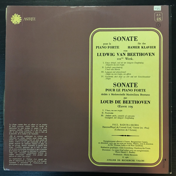 télécharger l'album Paul BaduraSkoda, Beethoven - Deux Sonates Pour Le Piano Forte Oeuvres 101 109