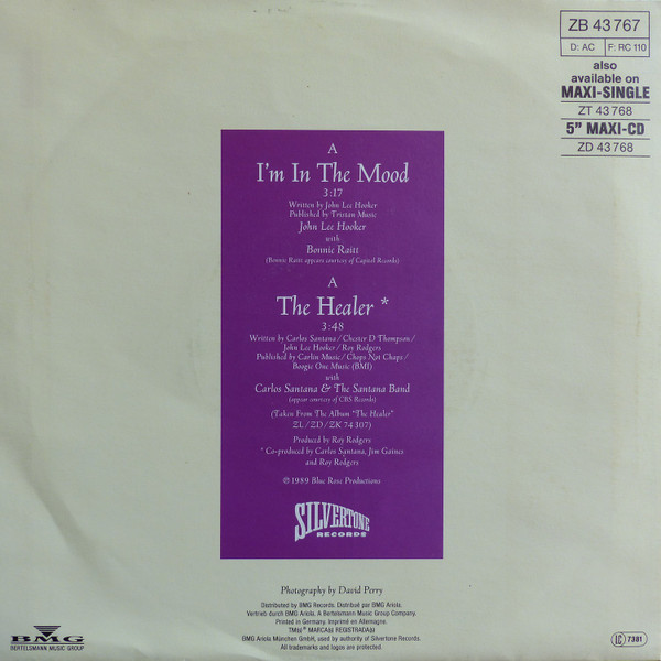 télécharger l'album Download John Lee Hooker With Bonnie Raitt John Lee Hooker With Carlos Santana & The Santana Band - Im In The Mood The Healer album