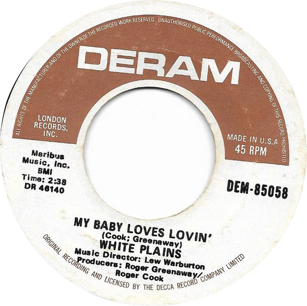 White Plains – My Baby Loves Lovin' (1970, Vinyl) - Discogs