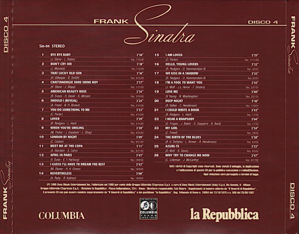 lataa albumi Frank Sinatra - The Best Of The Columbia Years 1943 1952 Disco 4