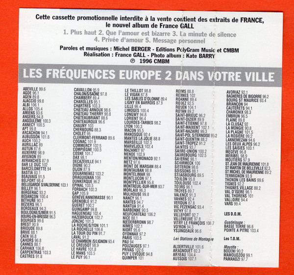baixar álbum France Gall - France cassette promo Europe 2