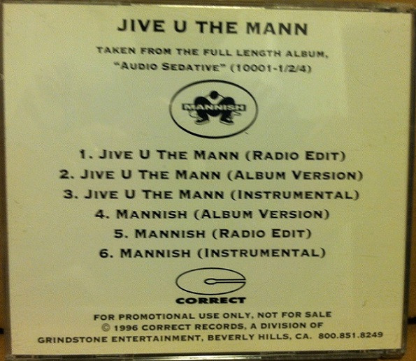 Mannish – Jive U The Mann / Mannish (1996, CD) - Discogs