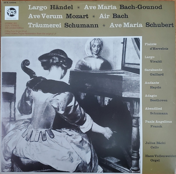 Julius Bächi, Hans Vollenweider – Musik Für Cello Und Orgel (Vinyl ...