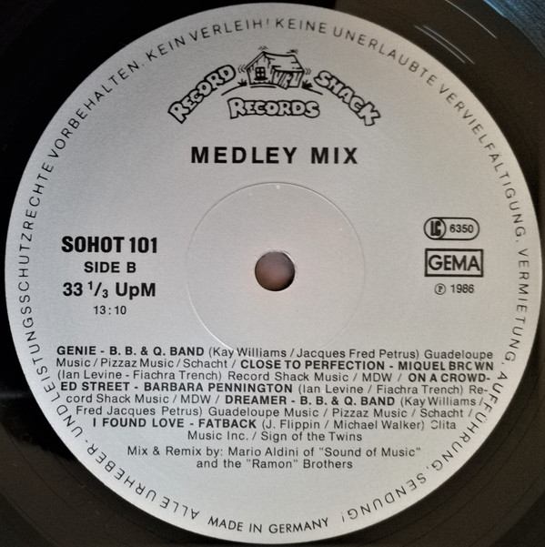 Miquel Brown / Miquel Brown , B.B. & Q. Band , Barbara Pennington , Fatback - Close To Perfection / Medley Mix | Record Shack Records (SOHOT 101) - 4