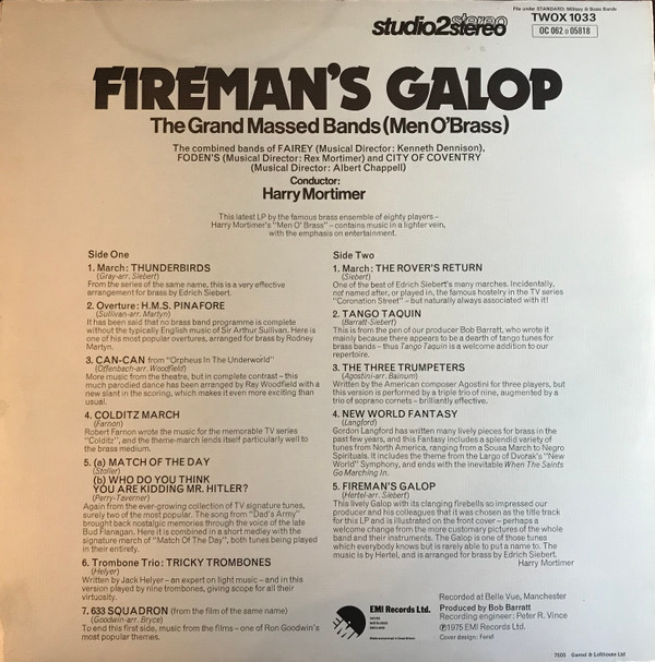 Album herunterladen Download The Grand Massed Bands (Men O'Brass) Conductor Harry Mortimer - Firemans Galop album