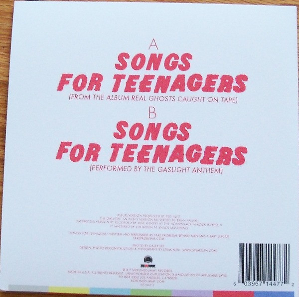 télécharger l'album Fake Problems The Gaslight Anthem - Songs For Teenagers