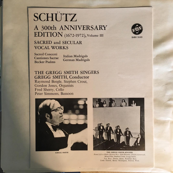 baixar álbum Schütz - A 300th Anniversary Edition Volume III Sacred and Secular Vocal Works