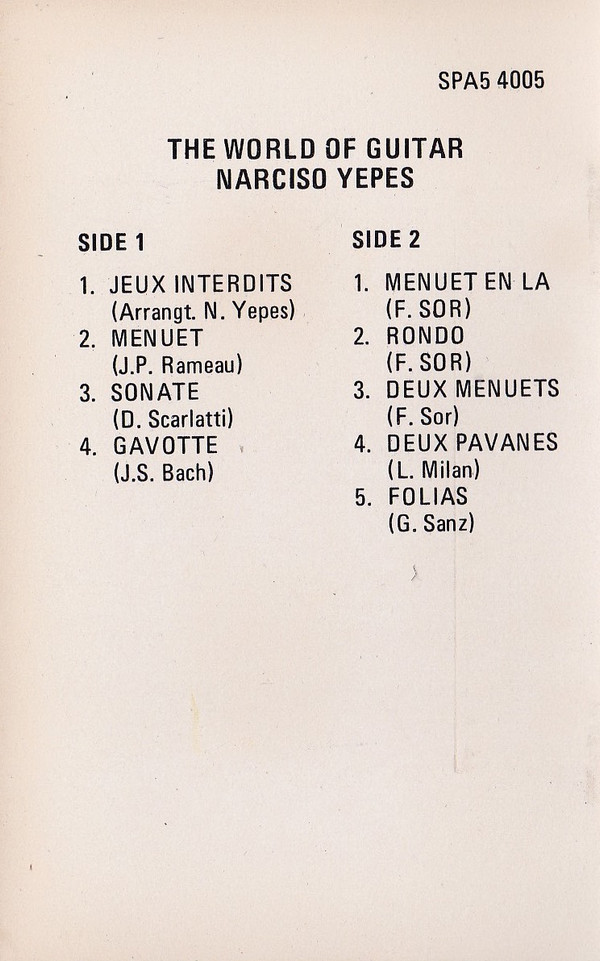 lataa albumi Narciso Yepes - The World Of Guitar Volume 1