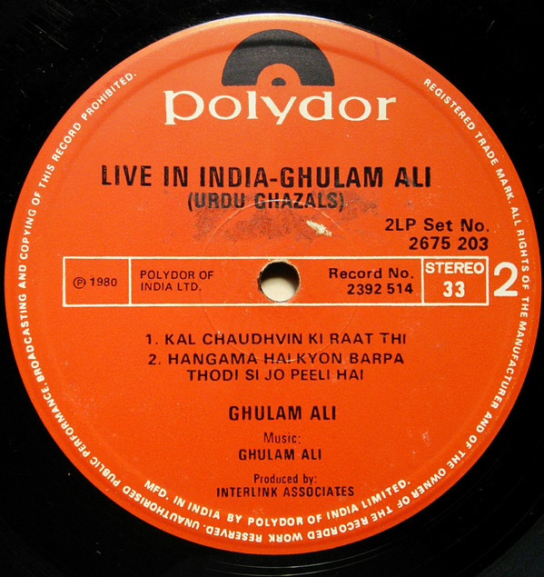 ladda ner album Ghulam Ali - Live In India Urdu Ghazals