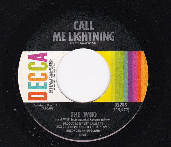 The Who – Call Me Lightning (1968, Vinyl) - Discogs