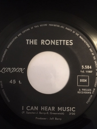 The Ronettes – I Can Hear Music / When I Saw You (1966, Monarch