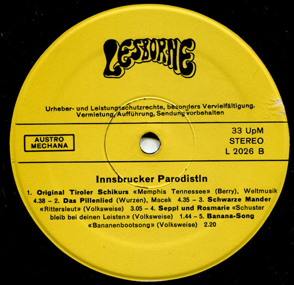 télécharger l'album Innsbrucker Parodistln - Innsbrucker Parodistln