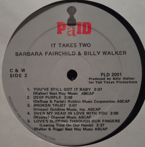 télécharger l'album Barbara Fairchild & Billy Walker - It Takes Two