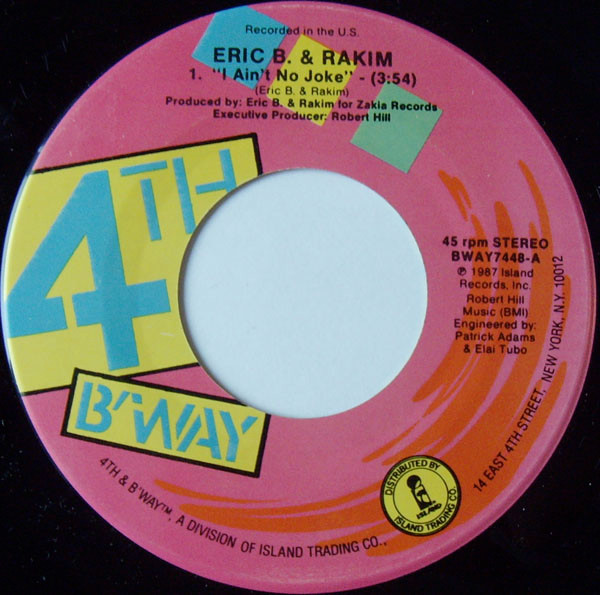 Eric B. & Rakim – I Ain't No Joke (1987, Vinyl) - Discogs