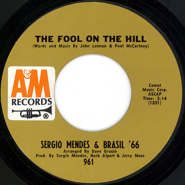 SERGIO MENDES & BRASIL '66 LFool On The Hill 7 Uruguay Promo 45 BEATLES