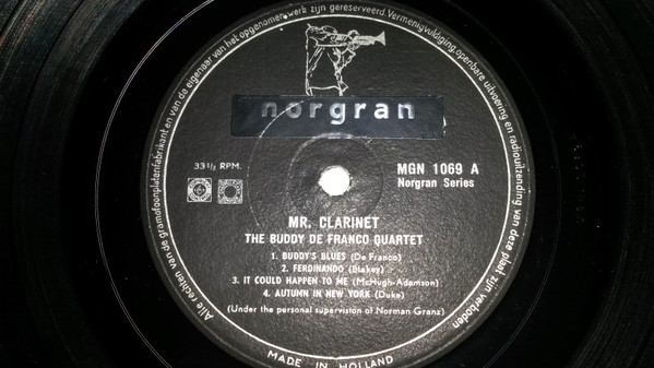 Buddy DeFranco Quartet – Mr. Clarinet (1957, Vinyl) - Discogs