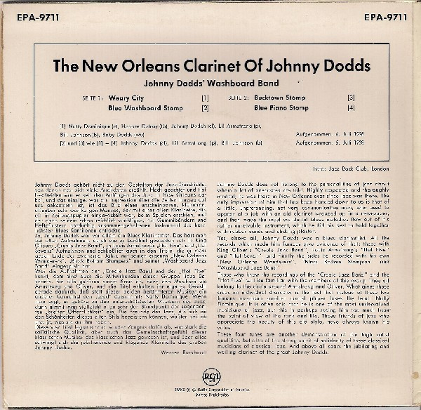 descargar álbum Johnny Dodds' Washboard Band - The New Orleans Clarinet Of Johnny Dodds