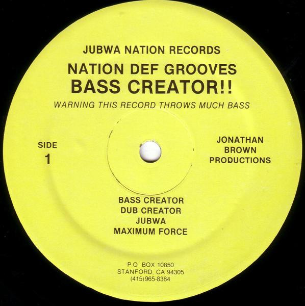 Nation Def Grooves – Bass Creator!! (1988, Vinyl) - Discogs