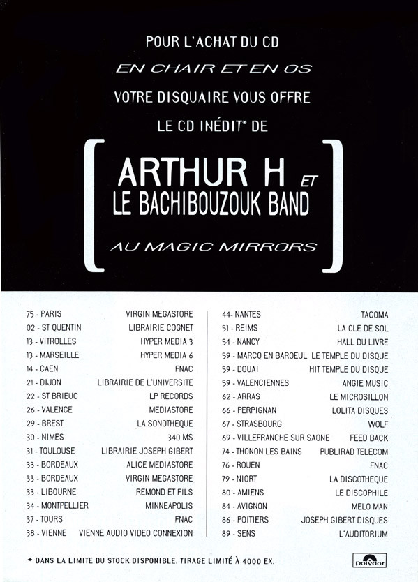 ladda ner album Arthur H Et Le Bachibouzouk Band - Au Magic Mirrors