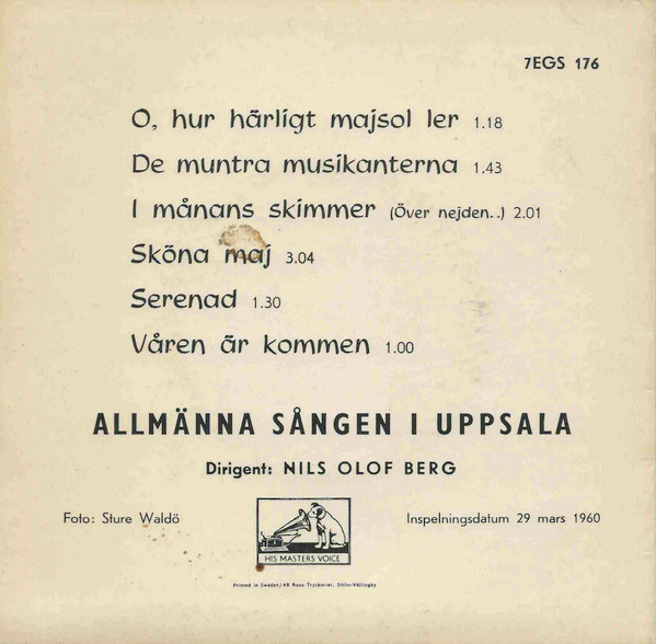 Album herunterladen Allmänna Sången I Uppsala - O Hur Härligt Majsol Ler