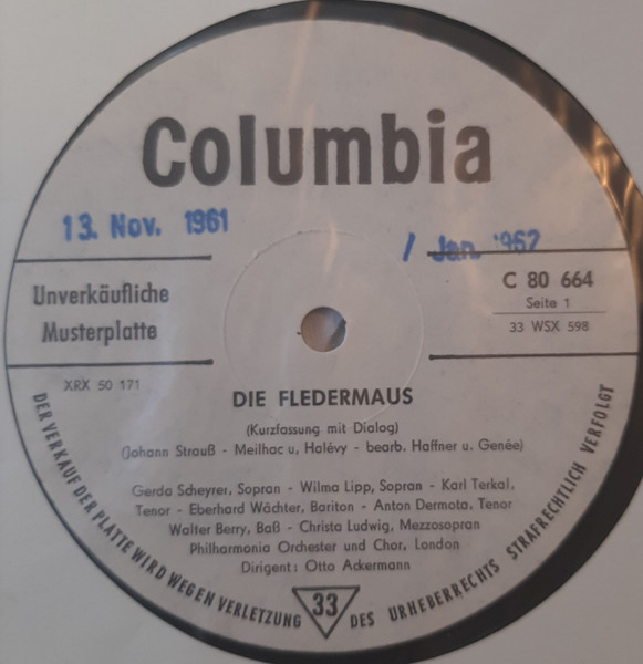 Johann Strauss Jr. – Die Fledermaus (1961, Vinyl) - Discogs