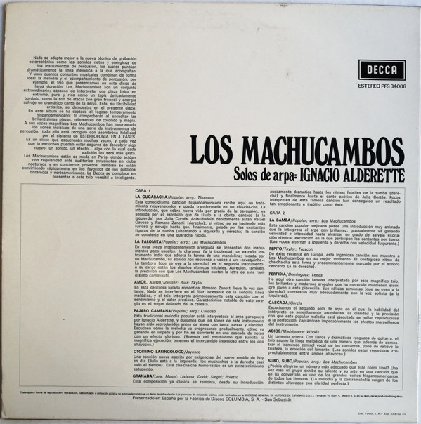 ladda ner album Los Machucambos - Los Machucambos En 4 Fases