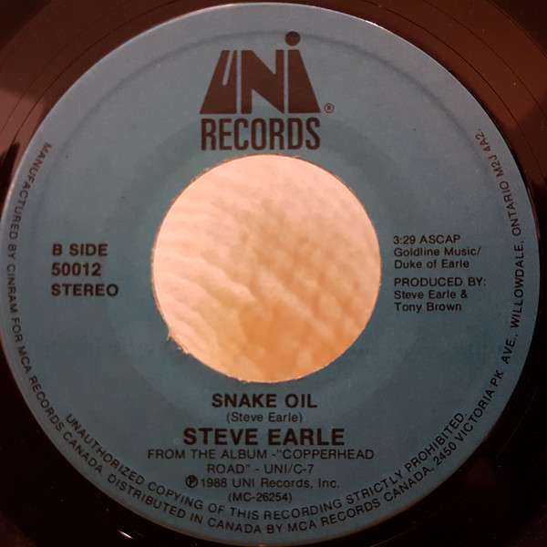 last ned album Steve Earle - Copperhead Road Edited VersionSnake Oil