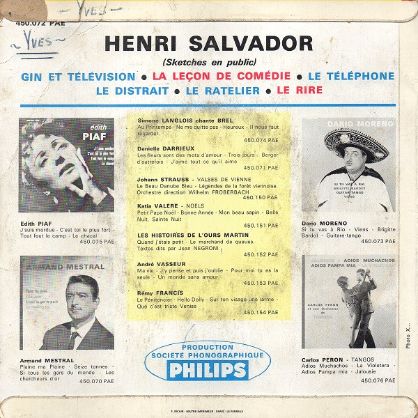 télécharger l'album Henri Salvador - Sketches En Public