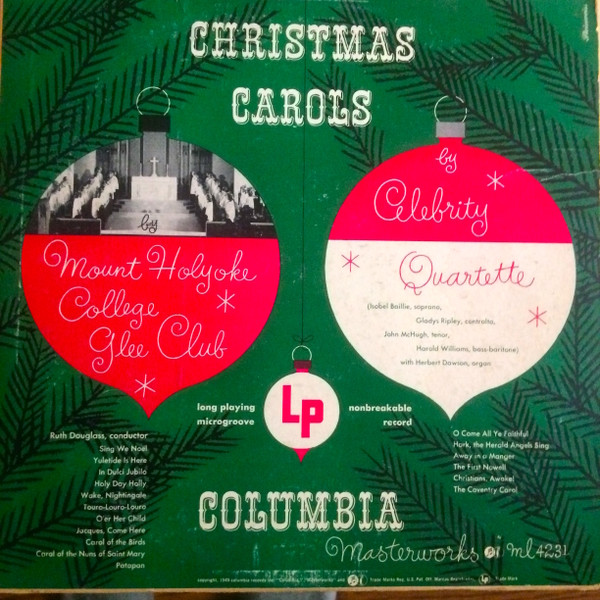 last ned album Mount Holyoke College Glee Club The Celebrity Quartette - Christmas Carols