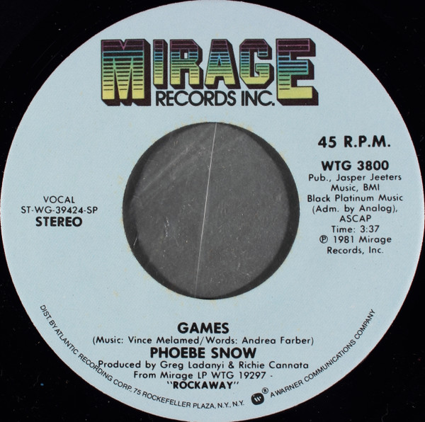 Phoebe Snow – Games (1981, Vinyl) - Discogs