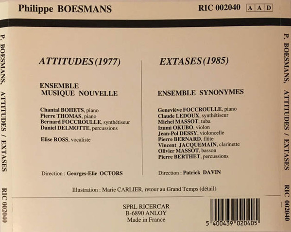 ladda ner album Philippe Boesmans - Attitudes Extases