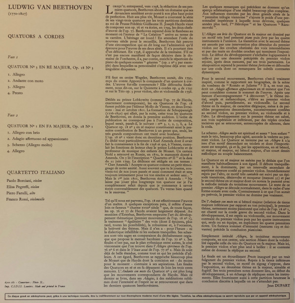 last ned album Beethoven, Quartetto Italiano - Quatuors à Cordes Op18 N13
