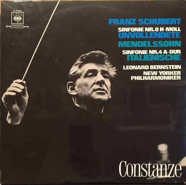 descargar álbum Franz Schubert, Mendelssohn Leonard Bernstein, New Yorker Philharmoniker - Sinfonie Nr 8 H Moll Unvollendete Sinfonie Nr 4 A Dur Italienische