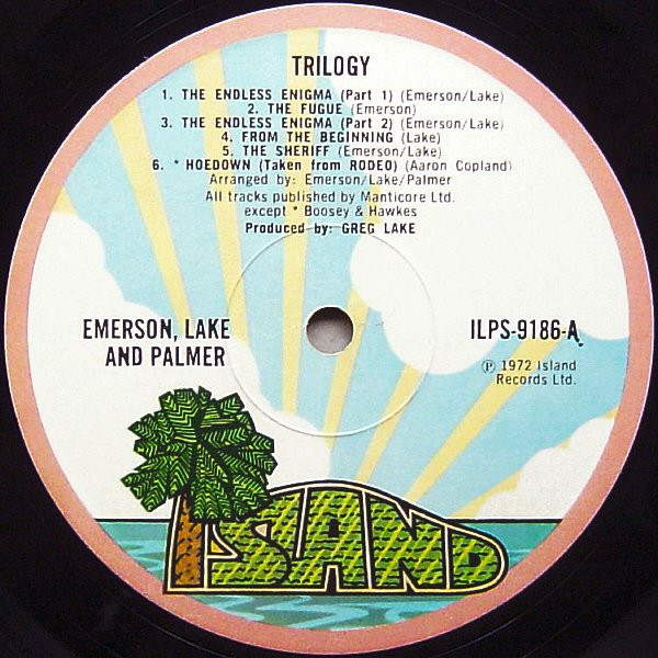 Emerson, Lake & Palmer - Trilogy | Island Records (ILPS 9186) - 4