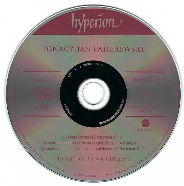 ladda ner album Paderewski Jonathan Plowright - Piano Sonata Variations Fugues Opp 11 23