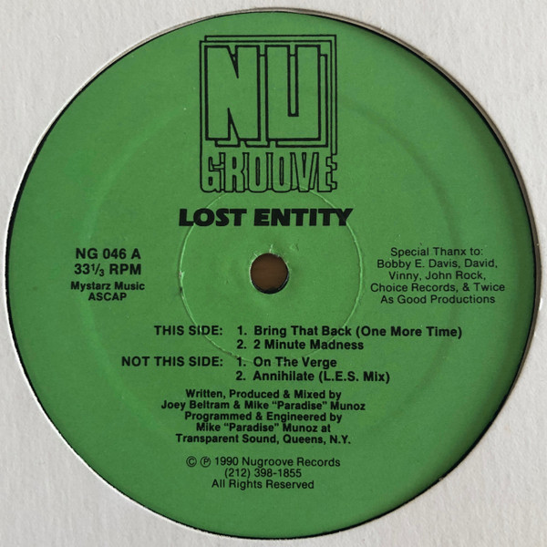 Lost Entity – Bring That Back (One More Time) (1990, Vinyl) - Discogs