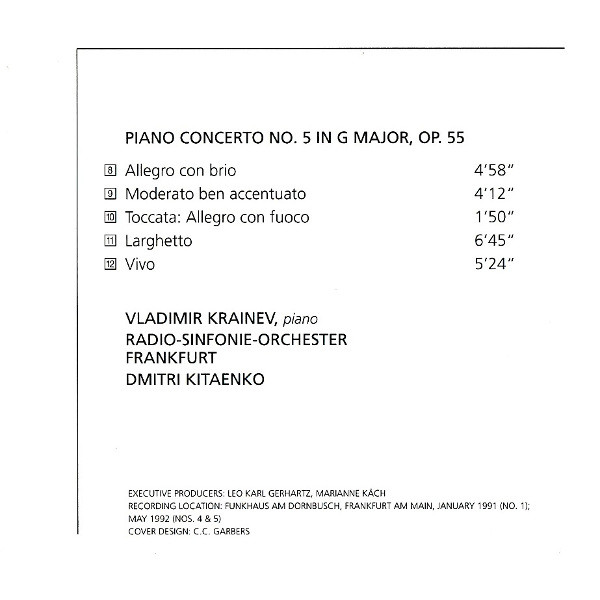 ladda ner album Prokofiev Vladimir Krainev RadioSinfonieOrchester Frankfurt Dimitri Kitaenko - Piano Concertos Nos 1 4 5