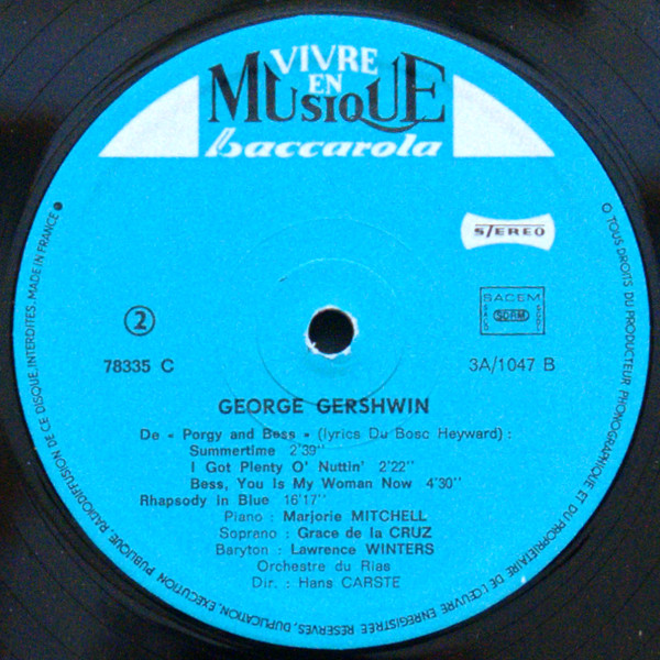 lataa albumi Gershwin Avec Lawrence Winters Et Grace De La Cruz - Gershwin