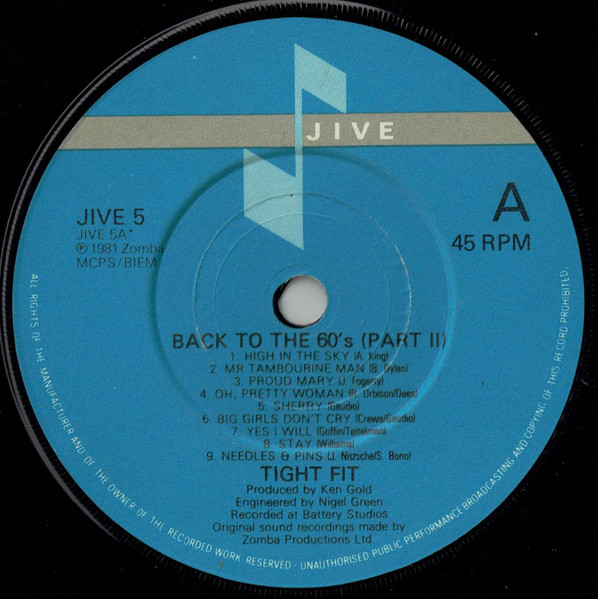 Tight Fit – Back To The 60's Part II (1981, Vinyl) - Discogs