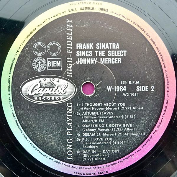Frank Sinatra – Sings The Select Johnny Mercer (1963