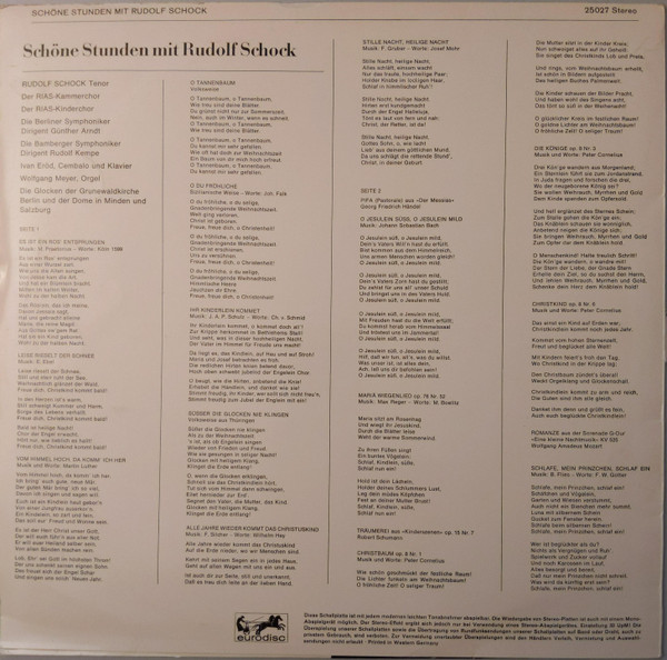 ladda ner album Rudolf Schock - Schöne Stunden Mit Rudolf Schock